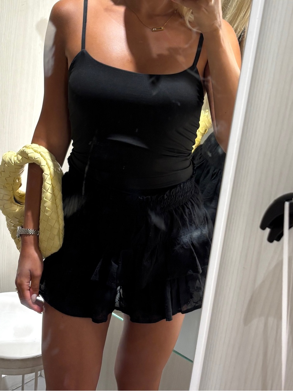 Black Ruffled Mini Skirt - Picture 4 of 7